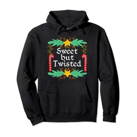 Sweet But Twisted Funny Christmas Candy Lollipop Costume Pullover Hoodie