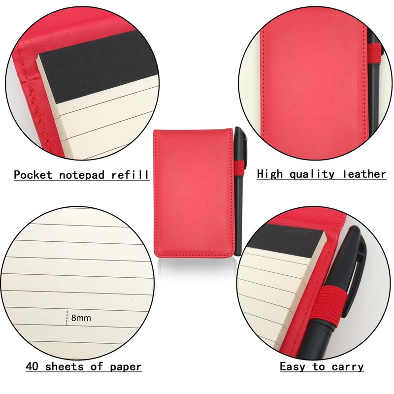 itechpanda 2 Pack Small Pocket PU Leather Business Notebook Cover