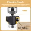 BINSTAK 1/4" Radius Insert Roundover Router Bit 1/4" Shank, Replaceable