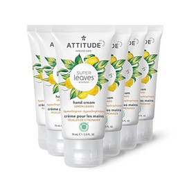 ATTITUDE Natural Hand Moisturizing Cream for Dry Cracked Skin, EWG Verified, Helps Hydrate and Protect, Vegan & Cruelty-Free, Lemon Leaves, 2.5 Fl Oz (Pack of 6)
