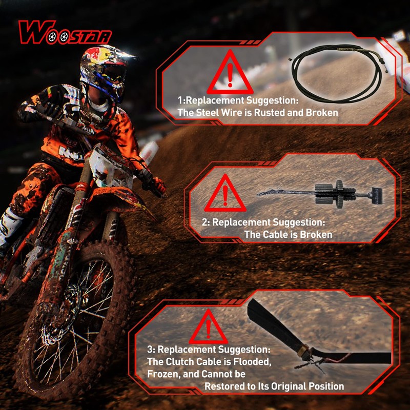WOOSTAR 43.3" Clutch Cable Replacement for 50cc 70cc 90cc 110cc