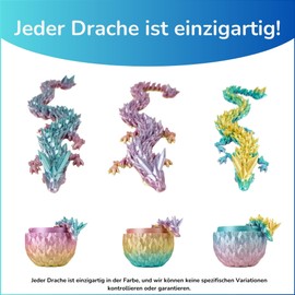 Rainbow Moving Dragon & 3D Printed Dragon Egg - Fantastic Universe Decoration / Fidget Toy - Gift Idea, Unique Decoration for Home, Children's Room, Living Room