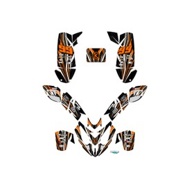 Kalair GFX Graphics Kit for Polaris Predator 500 (2002-2011) Prime Series Orange 16 Mil-ATV UTV Dirt Bike Stickers,Quad Dirtbike Racing Decal Automotive Motocross Accessories no Plastics