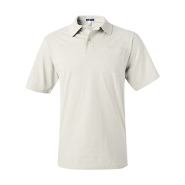 Jerzees 5.6 oz., 50/50 Jersey Pocket Polo with SpotShield, Medium, WHITE