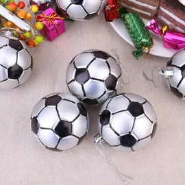 Toddmomy 6pcs Christmas Ball Ornaments Shatterproof Baubles for Holiday Wedding Party Decoration 6cm (Football)