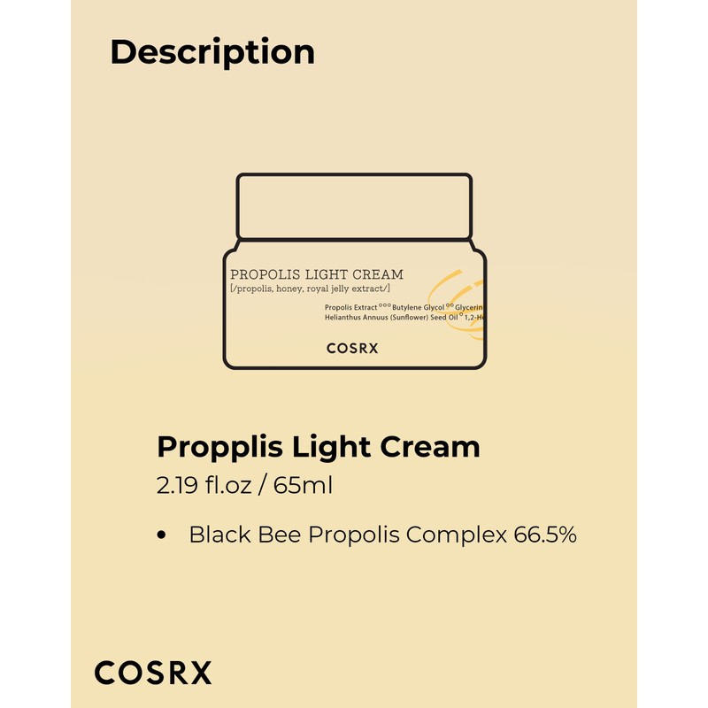 COSRX Full Fit Propolis Light Cream 65ml / 2.19 fl.oz