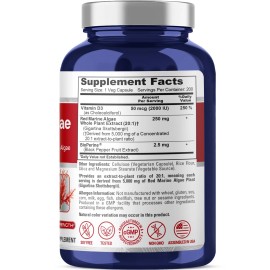 NusaPure Red Marine Algae 201 Extract 250 mg Equivalent to 5000 mg 200 Veggie...
