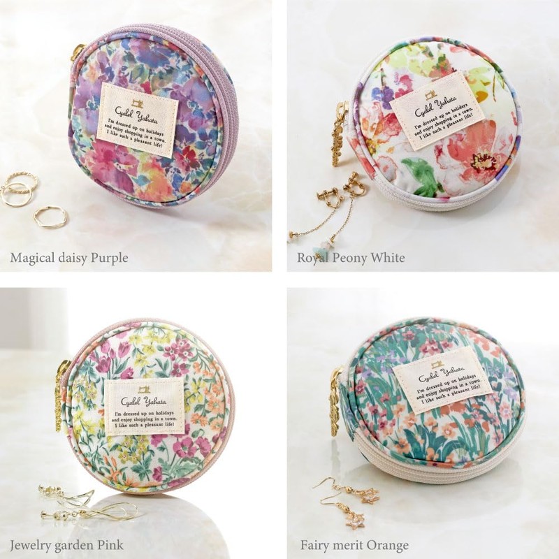 Cyalel Yahata Accessory Case, Portable, Flower Pattern, Jewelry Case, Portable,