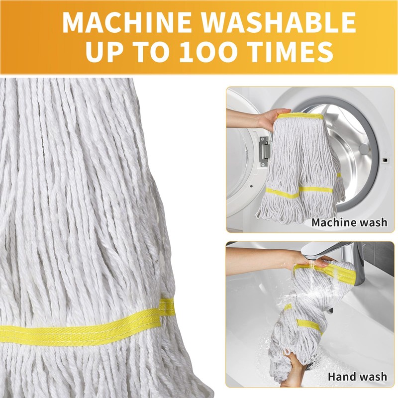 Commercial Mop with Extra Head Replacement, 63Inch Handle Heavy Duty