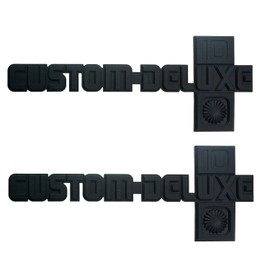 Pair Set Custom Deluxe 10 Emblem 3D Badge 14051845 Insert Replacement for 1981-1988 Pickup Truck C10 K10 R10 V10 (Matte Black)