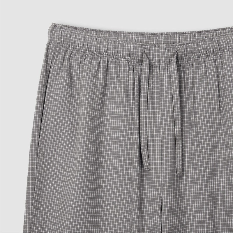 JAJU [JAJU] Men's Cotton Rayon Seersucker 7/8 Pajama Set_Light Gray
