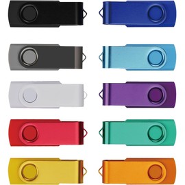 kezixu 64GB USB Swivel Flash Drives,10 Pack USB2.0 Jump Drive, (10colors, 64, GB)