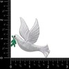 White Peace Dove Left Facing Embroidered Iron on Patch
