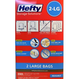 Hefty Vacuum Seal SHRINK-PAK BAG , 34" x 22", 2 Large Bags (Large)