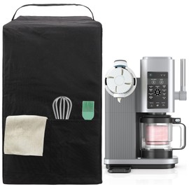 Linkidea Ice Cream Machine Dust Cover, Heavy Duty Waterproof Oxford Fabric Ice Cream Maker Cover Compatible with Ninja NC701 (Black)