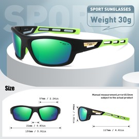 100 CLASSIC Polarized Sports Sunglasses for Men and Women TR90 UV 400 Protection FHD Lens Lightweight Durable 2978C5