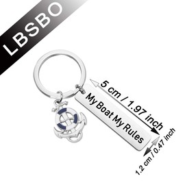 CENWA Boat Captain Boating Jewelry Boater Gift My Boat My Rules Keychain Boat Owner Gift (My Boat my rules)