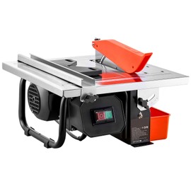 Happybuy Wet Tile Saw, 7-inch 65Mn Steel Blade, 3500 RPM Induction Motor, Tile Cutter Wet Saw with Water Reservoir, 0-45 Degrees Miter Angle for Cutting Tiles and Stones, for DIY Enthusiasts