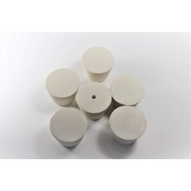 5+1 Rubber Stopper Set, Including 5 of #8 and 1 of #8 with 1-Hole Bonus, White, Set of 6