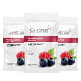 Celebrate Vitamins Bariatric Multivitamin Soft Chews - Essential Vitamins & Minerals, Sugar & Gluten Free - Gastric Bypass & Sleeve Gastrectomy Supplement - Berry (180ct)