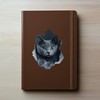 Gray Cat Decal - Wall Hole Sticker with 3D Effect