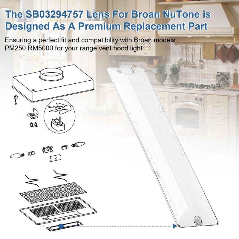 SB03294757 Range Hood Light Cover for Broan Light Lens Cover,