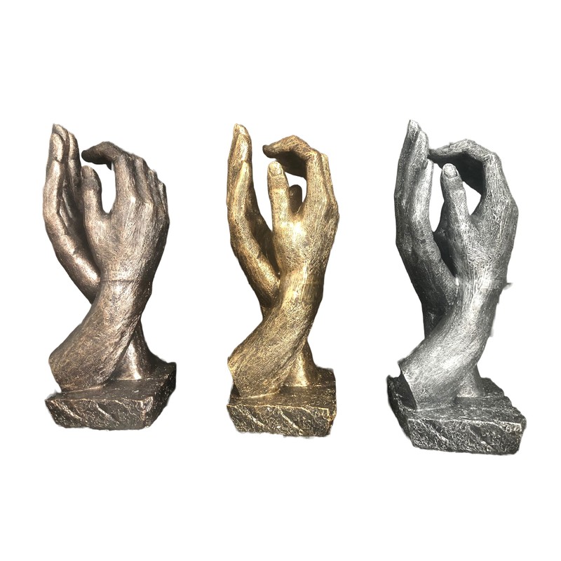 Large Bronze Hands Sculpture Wedding Present Marriage Proposal Life-Size 26cm