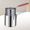 Stainless Steel Deep Fryer Pan Durable Portable Mini Long Handle