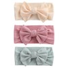 SGERUFZ Baby Girls' Headbands, Stretchy Knitted Bow with Wide Edge,