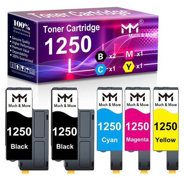 (5-Pack, 2X BK+C+M+Y) Compatible Dell 810WH 1250 Toner Cartridge Used