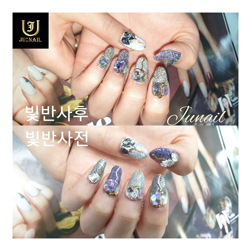 ❤Love Reflection Handmade Nail Tips - Short Straight Coffin /