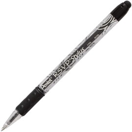 Pentel R.S.V.P. Stylus Ballpoint Pen, Everyday Writing, Touch Screen Back Nib, Long Lasting 1,400m Writing Distance, 0.7mm Medium Point, Black Ink, BK90L-A, Box of 12
