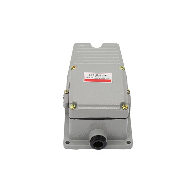 Industrial Foot Switch, AC 250V 15A Momentary Metal Foot Pedal