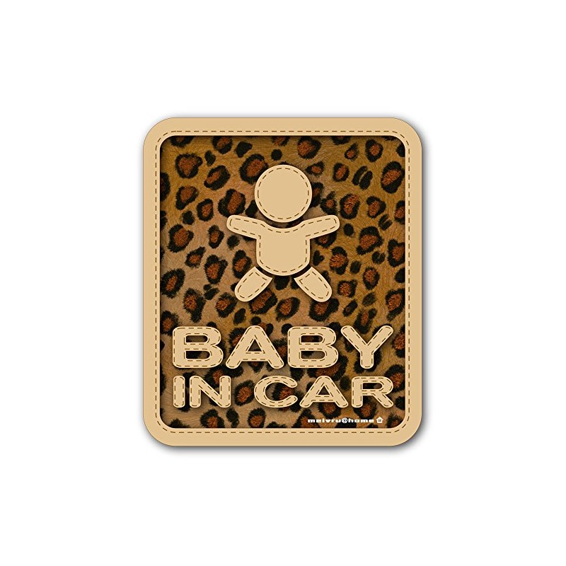 豹柄 BABY IN CAR ベビーインカー ステッカー 赤ちゃんが乗ってます ヒョウ柄 ベビーinカー セーフティーサイン（BABY/豹柄）