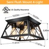 FadimiKoo 4-Light Black Flush Mount Ceiling Light for Kitchen Hallway,