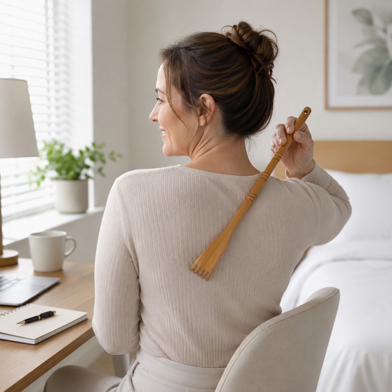 Wooden Back Scratcher for Hard-to-Reach Areas – Long-Handle Bamboo Design