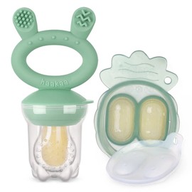 Haakaa Fresh Food Feeder with Mini Nibble Tray, Lavender/Pea Green