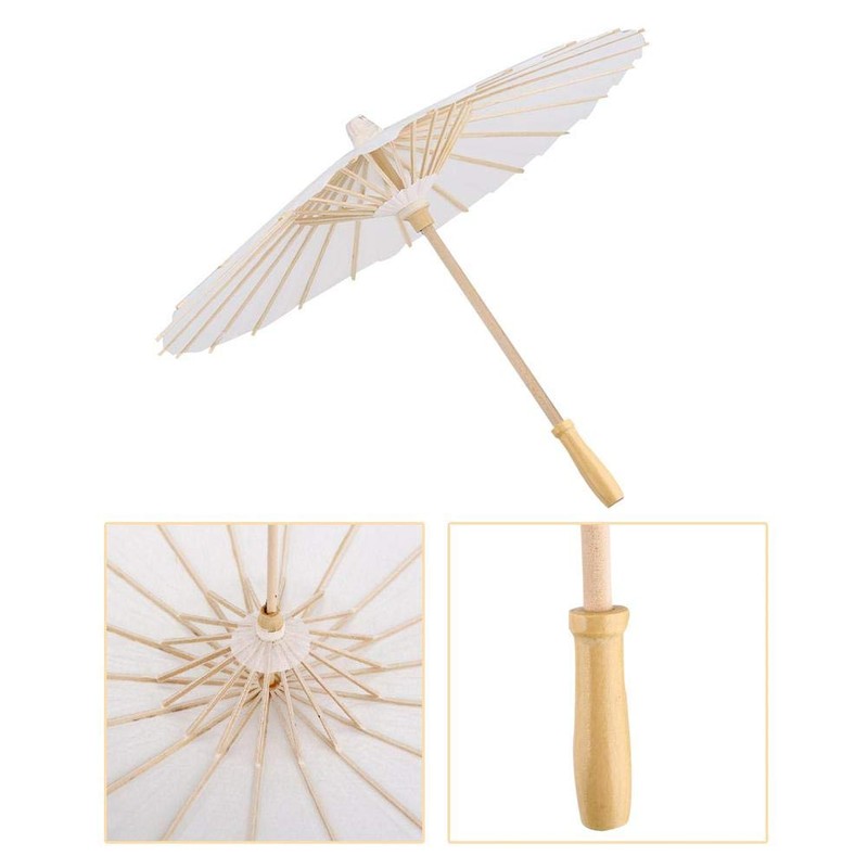 White Blank Paper Umbrella DIY Hand Painting Photo Cosplay Prop