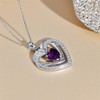 E Sterling Silver February Birthstone Necklace for Women, Simulated Amethyst