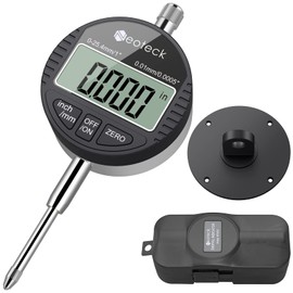 Neoteck Digital Dial Gauge, Digital Probe Indicator, LCD Display, High Accuracy, 0.01 mm, Measuring Range 0-25.4mm, Micrometer, 18 Months Warranty