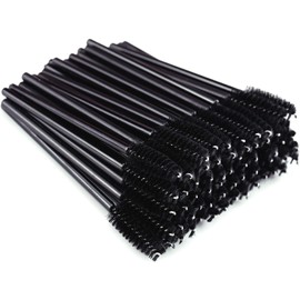 Set de 50 Cepillo Para Pestañas,Cepillo Cejas Negro,Desechables Cepillos Pestañas Kit,aplicadores de maquillaje,brocha para cejas pincel,Extension de Pestañas,Glitter,Alargamiento pestañas (50PCS)