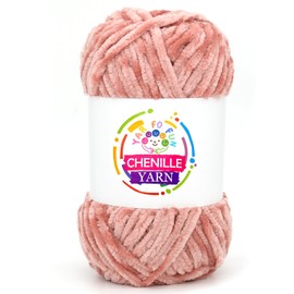 Hilo de felpilla de terciopelo de 100 g para ganchillo, hilo de felpa de terciopelo rosa y esponjoso, grueso y suave, grueso de felpilla para bebé para tejer a ganchillo principiantes (piel rosa)