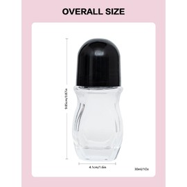 Eoglirie Glass Deodorant Roller Bottle, Leak Proof Refillable Roller Bottles Containers (2)