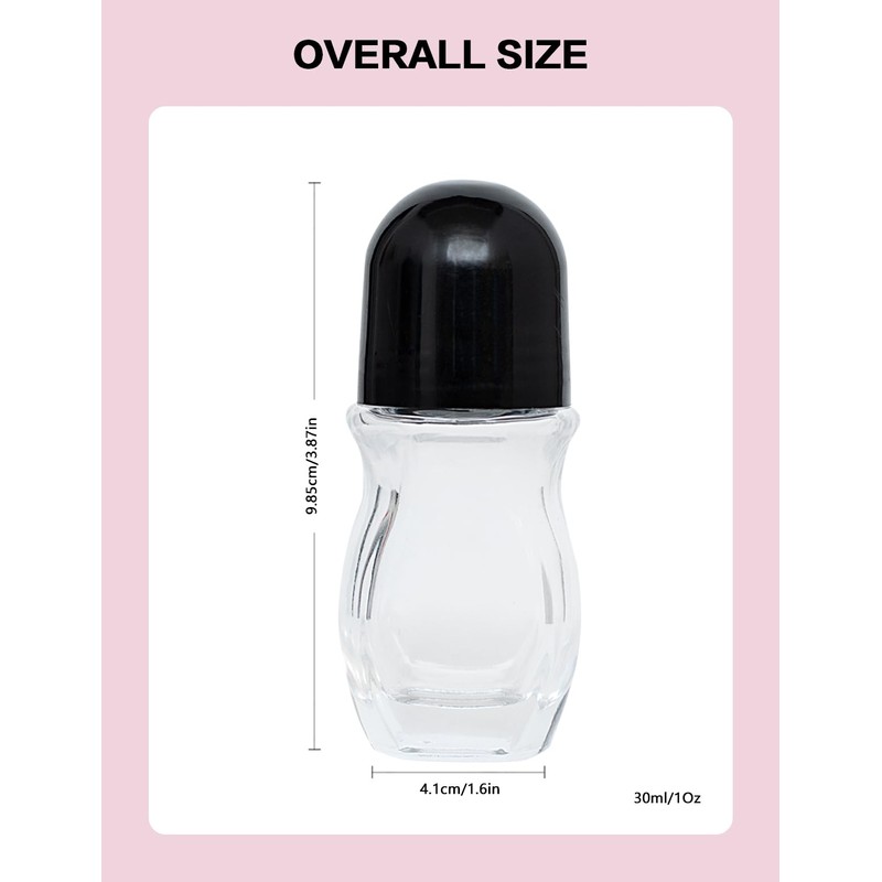 Eoglirie Glass Deodorant Roller Bottle, Leak Proof Refillable Roller Bottles