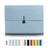 Nicfaec Expanding File Folder, 13 Pockets, Light Blue, Polypropylene for