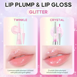 Lip Plumper, Moisturizing, Long-Lasting Lip, Reduces Lip Wrinkles, Dewey Sparkle, Hypoallergenic, Transparent, Lasting Gloss, Work, Date, School, 0.1 oz (4.3 g)