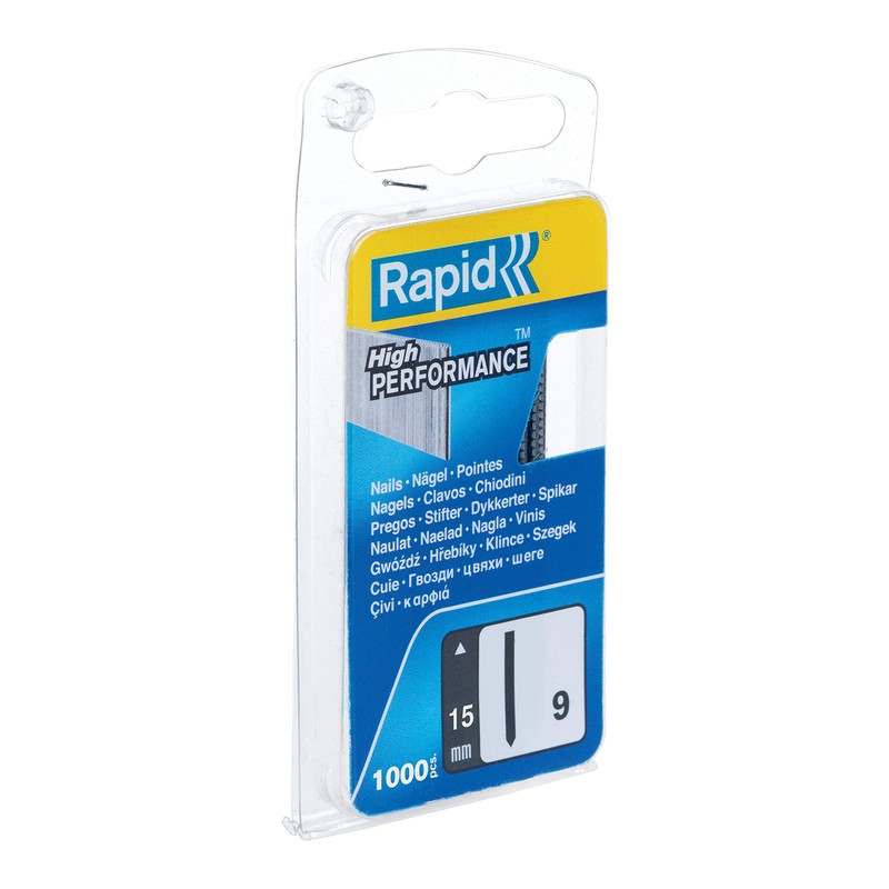 Rapid High Performance No.9 Galvanised Steel Brad Nails, Wire Length: