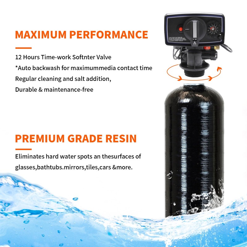 Qrooviiy Whole House Water Softener Valve 32,000 Grains - High