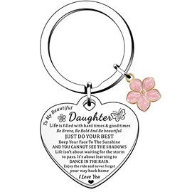 HULALA Inspirational Daughter Keyring Gifts For Birthday Christmas Graduation From Mum Dad Be Brave Be Bold Be Beautiful Just Do Your Best I Love You