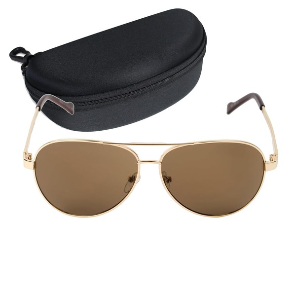 Captain Stag CS-003-2-EH-72 Men's Sunglasses with Sunglasses Case, Metal Frame,